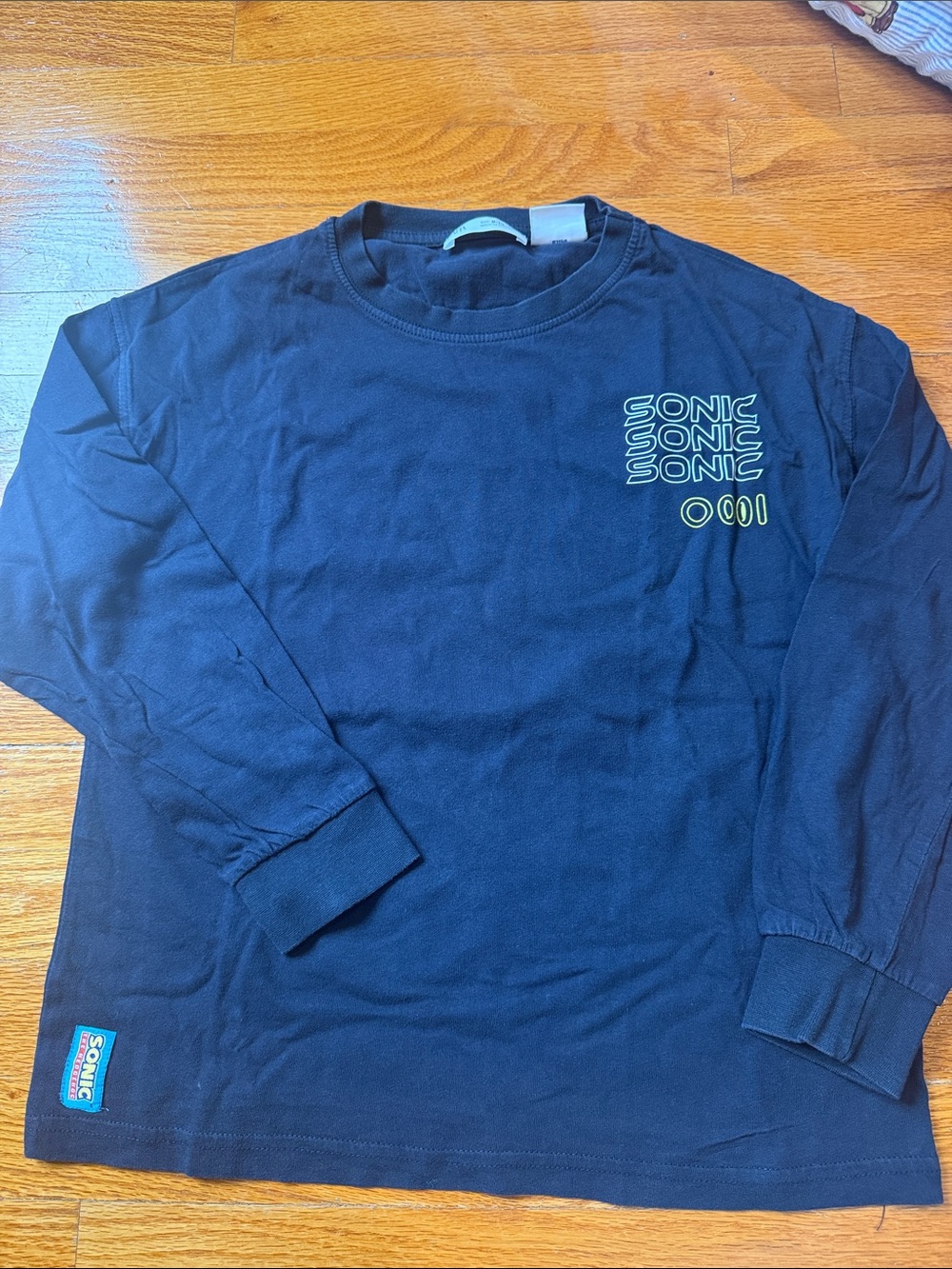 Sonic Long Sleeve Kids Tee - Blue size 9-10